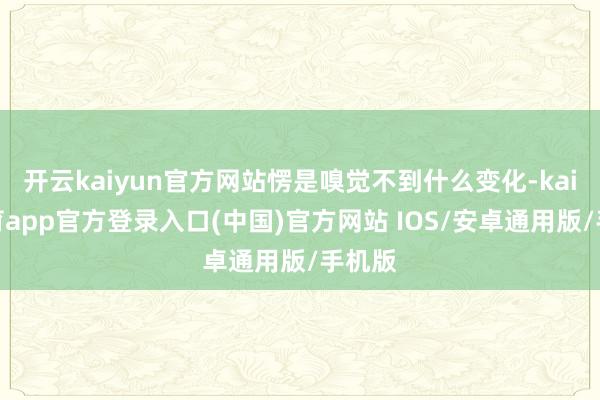 开云kaiyun官方网站愣是嗅觉不到什么变化-kai云体育app官方登录入口(中国)官方网站 IOS/安卓通用版/手机版